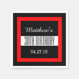 30. Geburtstag Party Solid Colored Square Frame VZ Serviette