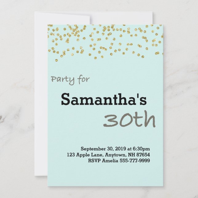 30. Geburtstag Personalisiert in Pastellfarben Einladung (Vorderseite)