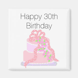 30. Geburtstag Pink Cake Magnet