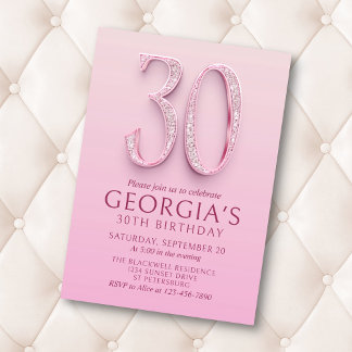 30. Geburtstag Pink Diamonds Einladung