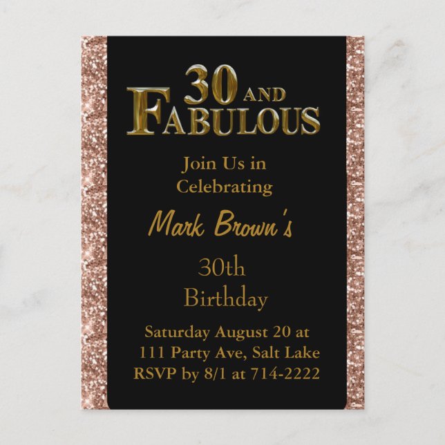 30. Geburtstag Postkarte (Vorderseite)