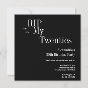 30. Geburtstag RIP 20er Schwarz-Weiß-Party Einladung