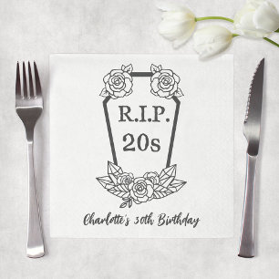 30. Geburtstag Rip 20s Coffin Rose Party Serviette