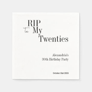 30. Geburtstag RIP 20s Minimales Party Serviette