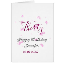 30. Geburtstag rosa Glitzer Sterne schwarz 30. Dat