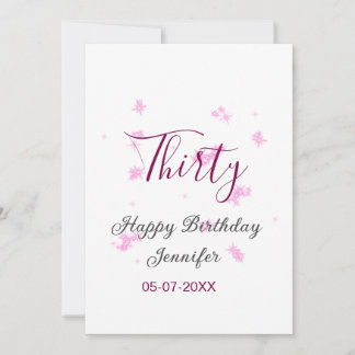 30. Geburtstag rosa Glitzer Sterne schwarz 30. Dat Einladung