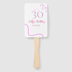 30. GEBURTSTAG ROSA LILA PASTELL HANDGEZEICHNET RE FÄCHER