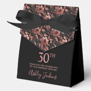 30. Geburtstag Rose Gold Floral Danke  Geschenkschachtel