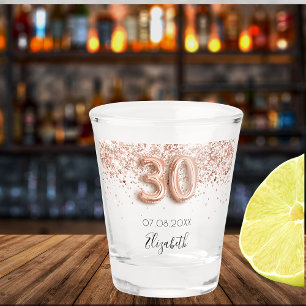 30. Geburtstag Rose Gold Konfetti Name Schnapsglas