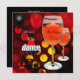 30. Geburtstag Roter Wein Glas Tanzballons Einladung (Vorne/Hinten)