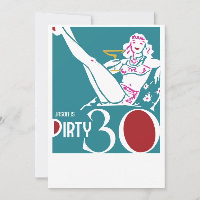 30. Geburtstag - Schmutzige 30 Einladungs-Swinger Einladung (Vorderseite)