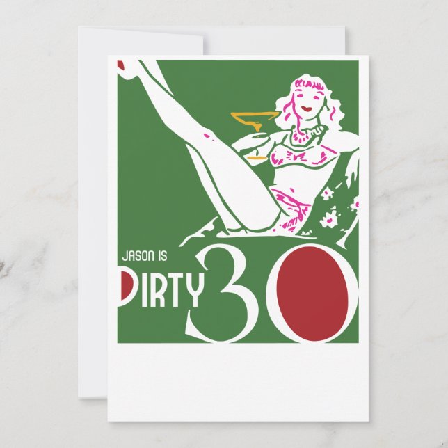 30. Geburtstag - Schmutzige 30 Einladungs-Swinger Einladung (Vorderseite)