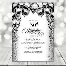 30. Geburtstag Schwarz und Weiß Balloons Party