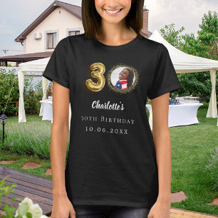 30. Geburtstag schwarzes Foto T-Shirt