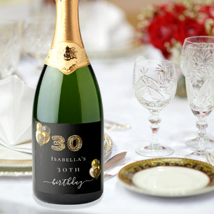 30. Geburtstag schwarzes Gold Leoparden drucken Ba