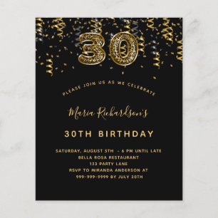 30. Geburtstag schwarzes Goldleopard-Party