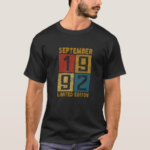 30. Geburtstag September 1992 Geboren 1992 30 Jahr T-Shirt