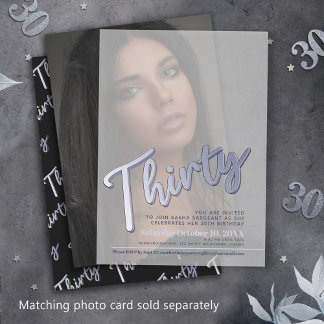 30. Geburtstag Silberskriptüberlagerung