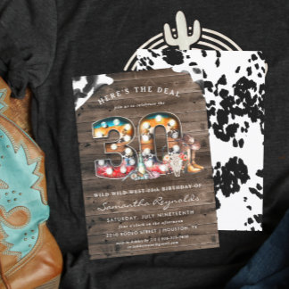 30. Geburtstag | Wild West Cowboy Einladung