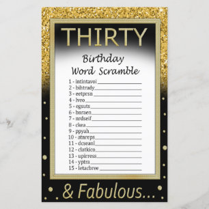 30 Geburtstag Word Scramble Game