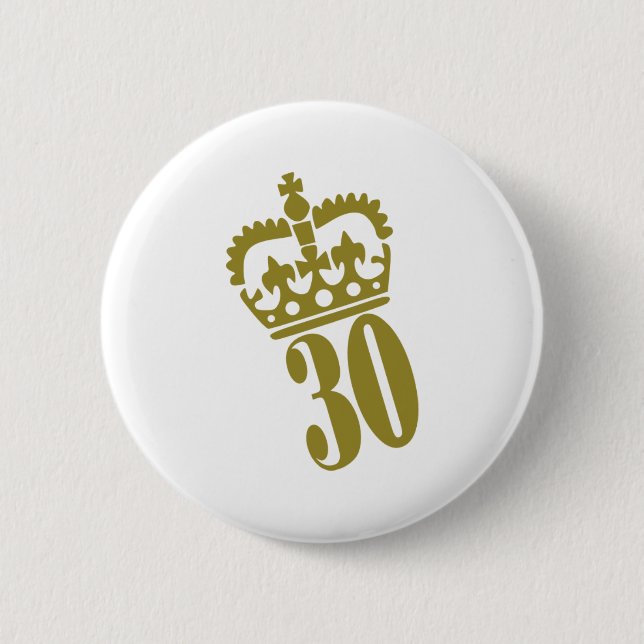 30. Geburtstag - Zahl - dreißig Button (Vorderseite)
