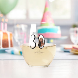 30. Geburtstag zum 30. Foto Weinglas Ohne Stiel