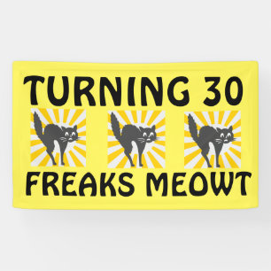 30. GEBURTSTAGlustige CAT-FAHNE Banner