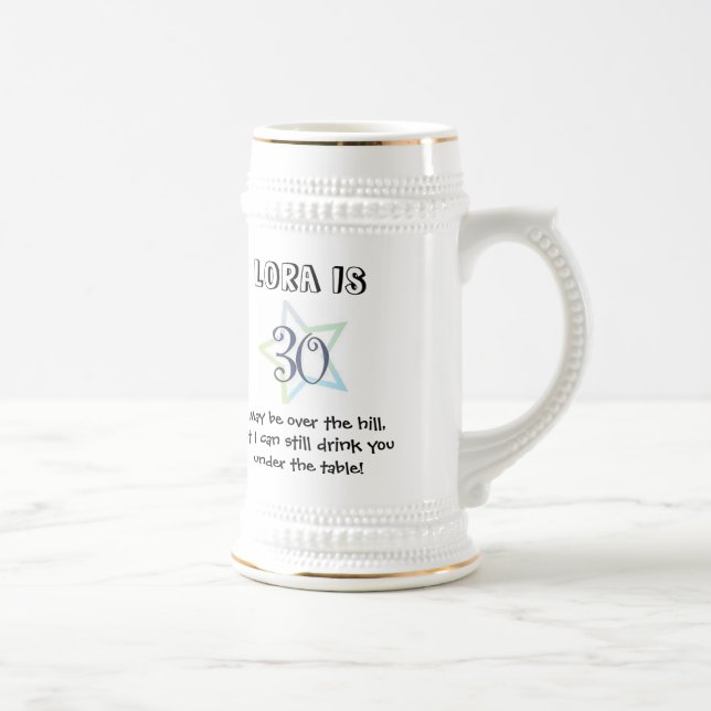 30. Geburtstags-Becher besonders angefertigt Bierglas (Rechts)