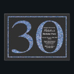 30. Geburtstags-Einladungs-blaue Glitzer-Tafel Einladung<br><div class="desc">30. Geburtstags-Einladung. Schwarzes und blaues Glitzer-Geburtstags-Party laden mit Tafel-Hintergrund ein. Überraschungs-Geburtstag. Erwachsener Geburtstag. Männer oder Frauen Bday Schlag-Party. Für weitere Kundenbezogenheit klicken Sie bitte "besonders anfertigen es" Knopf und benutzen unser Entwurfswerkzeug,  um diese Schablone zu ändern.</div>