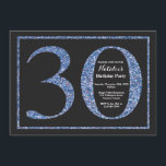 30. Geburtstags-Einladungs-blaue Glitzer-Tafel Einladung<br><div class="desc">30. Geburtstags-Einladung. Schwarzes und blaues Glitzer-Geburtstags-Party laden mit Tafel-Hintergrund ein. Überraschungs-Geburtstag. Erwachsener Geburtstag. Männer oder Frauen Bday Schlag-Party. Für weitere Kundenbezogenheit klicken Sie bitte "besonders anfertigen es" Knopf und benutzen unser Entwurfswerkzeug,  um diese Schablone zu ändern.</div>
