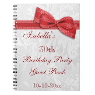 30. Geburtstags-Party-Damast und Bogen Notizblock