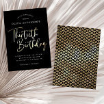 30. Geburtstags-Party in Schwarz, Weiß und Gold Einladung<br><div class="desc">Diese moderne, minimalistische Party Einladung aus dem 30. Jubiläum besticht durch elegante Imitate mit Goldfolie und den Worten "30. Geburtstag". Ihre Geburtstagsparty-Details erscheinen in einer eleganten Kombination aus Serif und serifenlosem Schriftart, in Weiß auf einem reinen schwarzen Hintergrund. Dieser schlichte und elegante Geburtstag eines Erwachsenen ist perfekt für Damen und...</div>