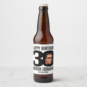 30. Geburtstagsbezeichnung des Fotos Bierflaschenetikett