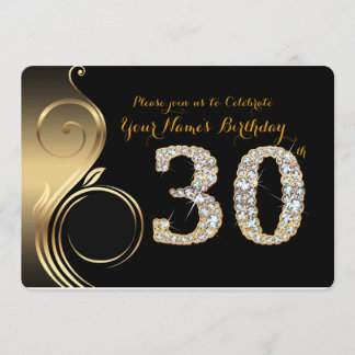 30. Geburtstagseinladung, Nummerndiamant, Foto Einladung