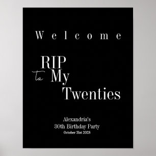 30. Geburtstagsfeier RIP 20er Willkommensschild Po Poster