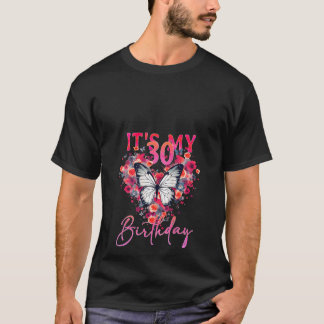30. Geburtstagsfrau 30 Jahre Schmetterlinge Design T-Shirt