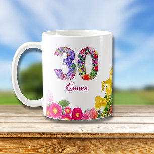 30. Geburtstagsgeschenk für Co-Worker - Blumengesc Kaffeetasse