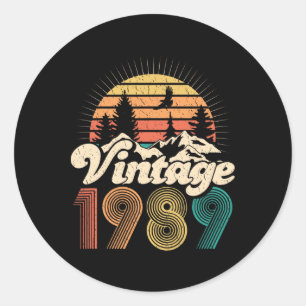 30. Geburtstagsgeschenke - Vintage 1989 Wandernde Runder Aufkleber
