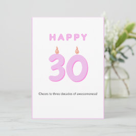 30. Geburtstagskarte Rosa Karte
