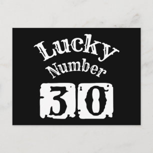 30 - Glückszahl 30 Glück Postkarte