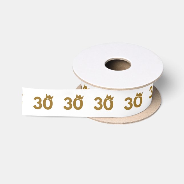 30 Goldkrone - 30. Geburtstagsgeschenke Satinband (Spule)