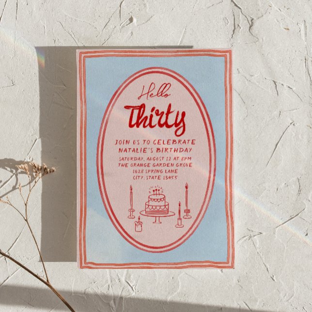 30. Handgeschriebener Gezeichnet Kuchen Quirky Ret Einladung (Von Creator hochgeladen)