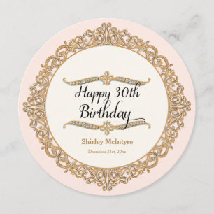 30. Happy Birthday Party Celebration Round Invite Einladung
