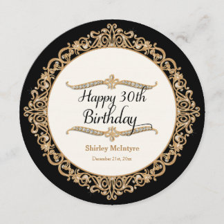 30. Happy Birthday Party Celebration Round Invite Einladung