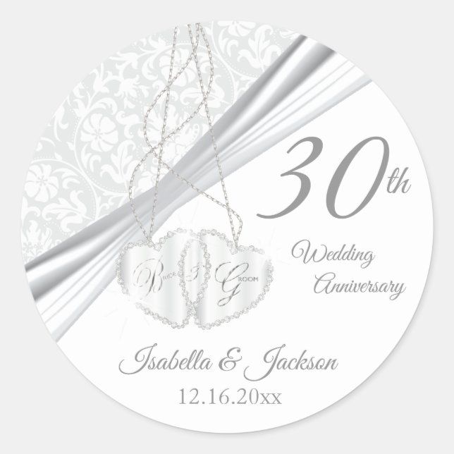 30. Hochzeitsszenario Runder Aufkleber (Vorderseite)