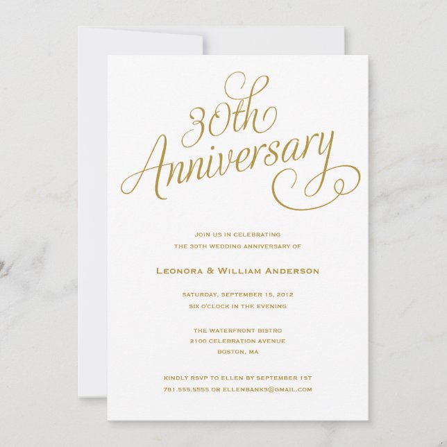 30. | HOCHZEITSTAG-EINLADUNGEN EINLADUNG (Vorderseite)