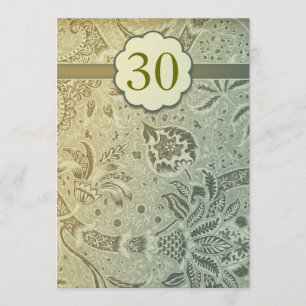 30. Hochzeitstag grüne Blumen-Einladungen Einladung