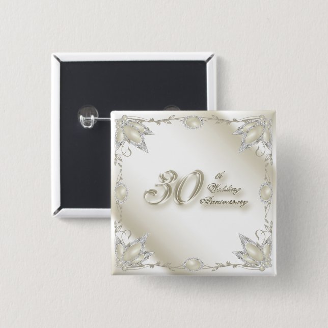 30. Hochzeitstag-Knopf Button (Vorne & Hinten)