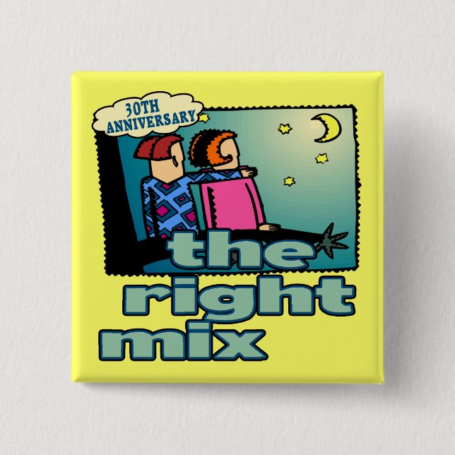 30. Hochzeitstag-Knöpfe Button (Vorderseite)