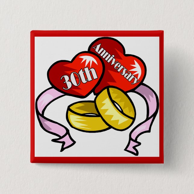30. Hochzeitstag-Knöpfe Button (Vorderseite)